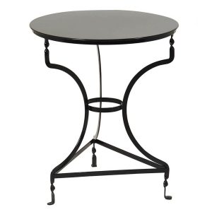 Τραπέζι Καφενείου Μεταλλικό Στρογγυλό 70cm (αγαλβάνιστο) Μαύρο