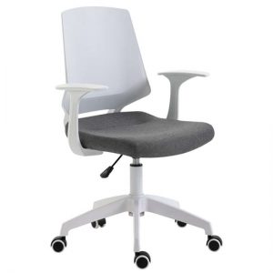 OFFICE ARMCHAIR WHITE/GRAY FABRIC