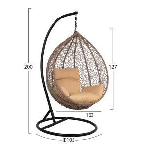 HANGING ARMCHAIR NEST GRAY WITH CUSHION
