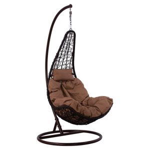 HANGING BROWN ARMCHAIR WITH CUSHION 95 x 193 cm.