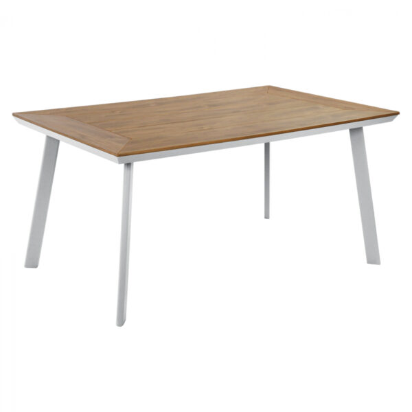 Τραπέζι αλουμίνιου λευκο με polywood 160x92x72εκ.