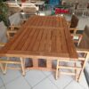 Σετ Τραπέζι Διας Φουρνιστής Οξιάς 180Χ95cm +4 Πολυθρόνες Σκηνοθέτη χρώμα καρυδι